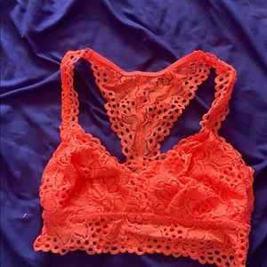 aerie coral lace racerback bralette
